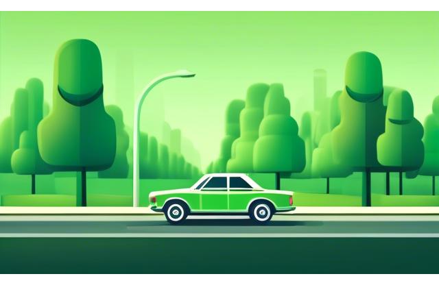 Illustration: Auto mit österreichischer Vignette auf Autobahn